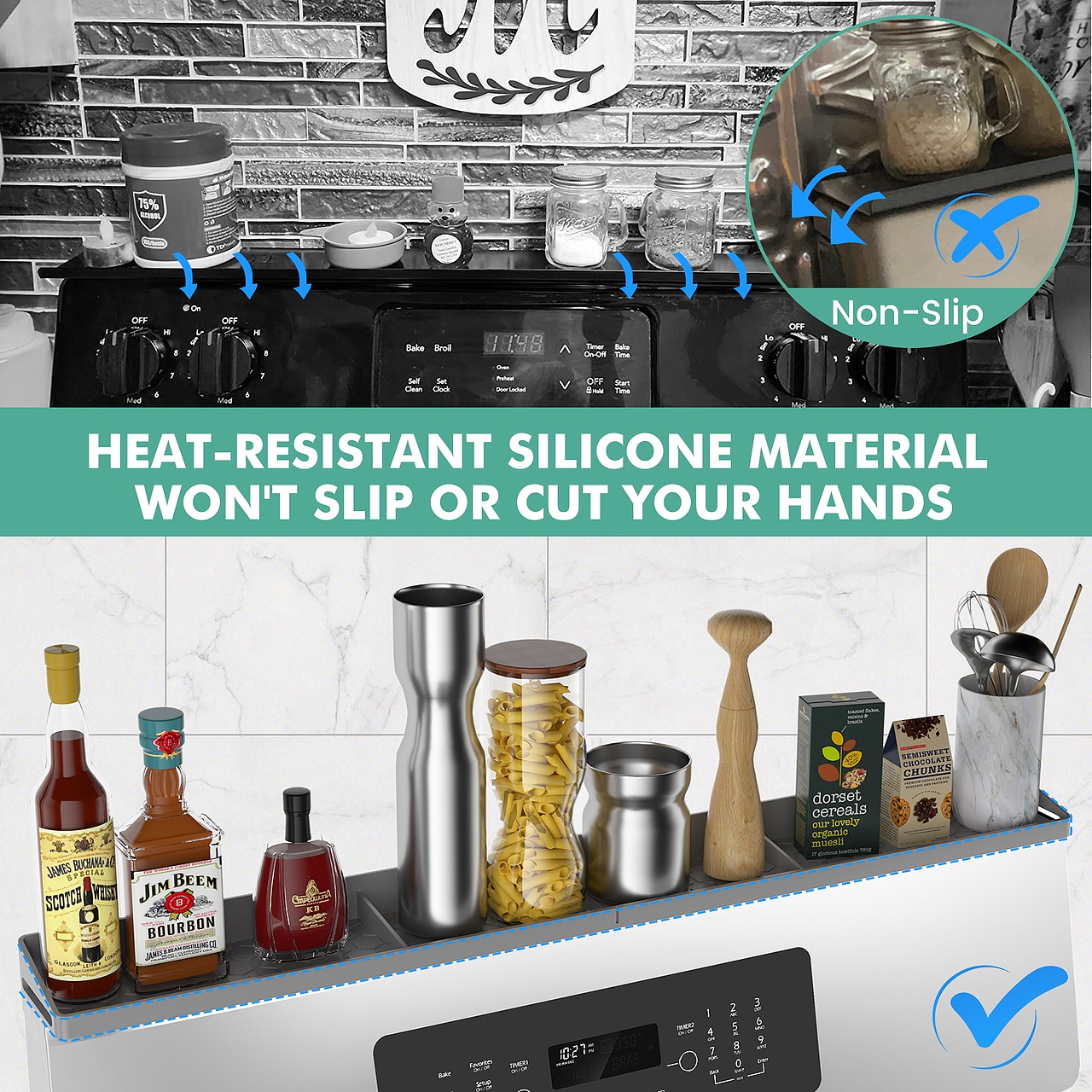 亚马逊硅胶炉架置物架渲染主副图和A+设计