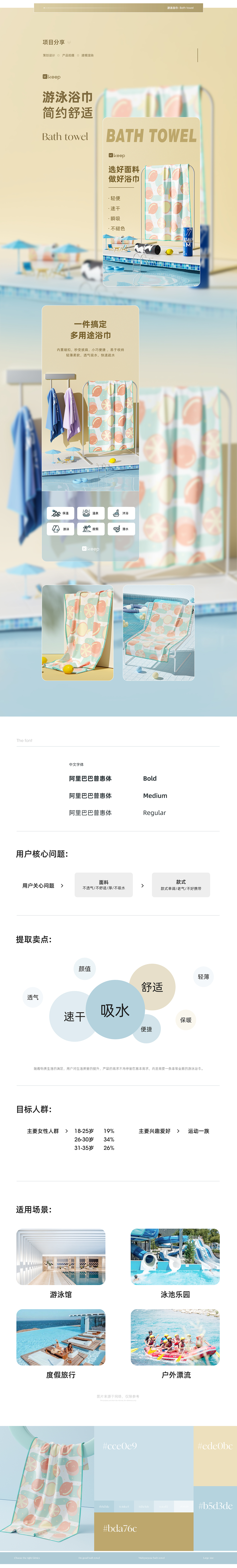 Keep游泳浴巾详情页