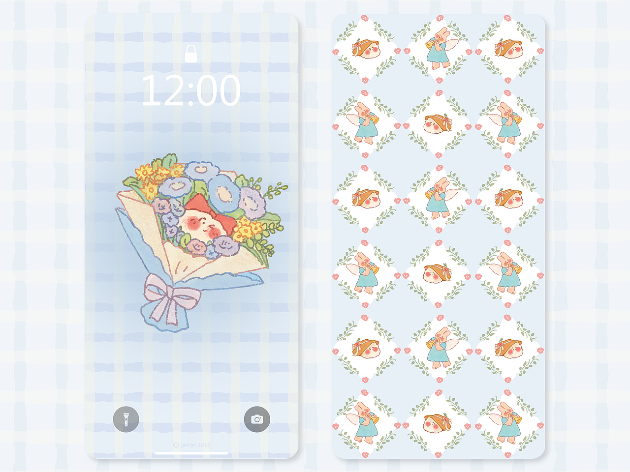 月海镇系列插画壁纸｜春日花园（图ZMzM5MjYxODg0） - 儿童插画 - 站酷设计师yueyi_原创素材 - 站酷ZCOOL