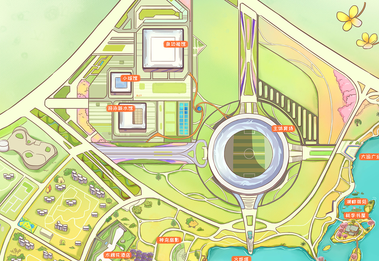 成都大运会举办地（图ZMzQ3MDA4NjQ4） - 商业插画 - 站酷设计师画画的白塔原创素材 - 站酷ZCOOL