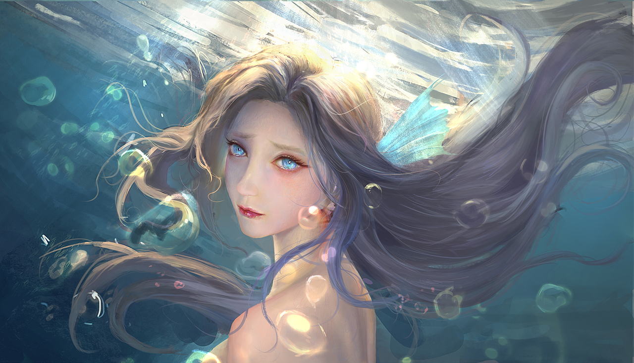 海底人鱼（图ZMzYwNjMyMzY4） - 创作习作 - 站酷设计师重生之我不想画画原创素材 - 站酷ZCOOL