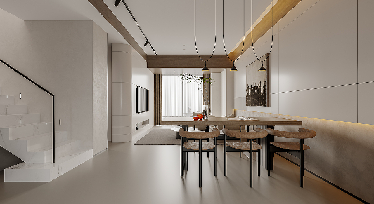 近期渲染室内现代客厅、卧室、餐厅