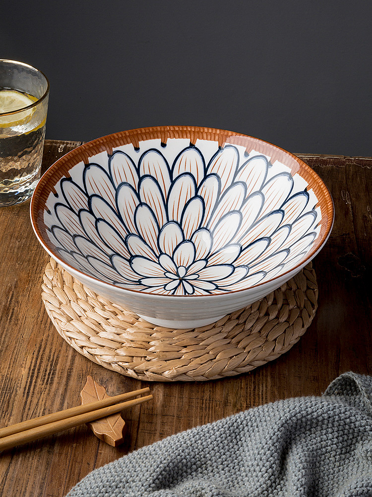 复古藤编8英寸拉面碗-暗调