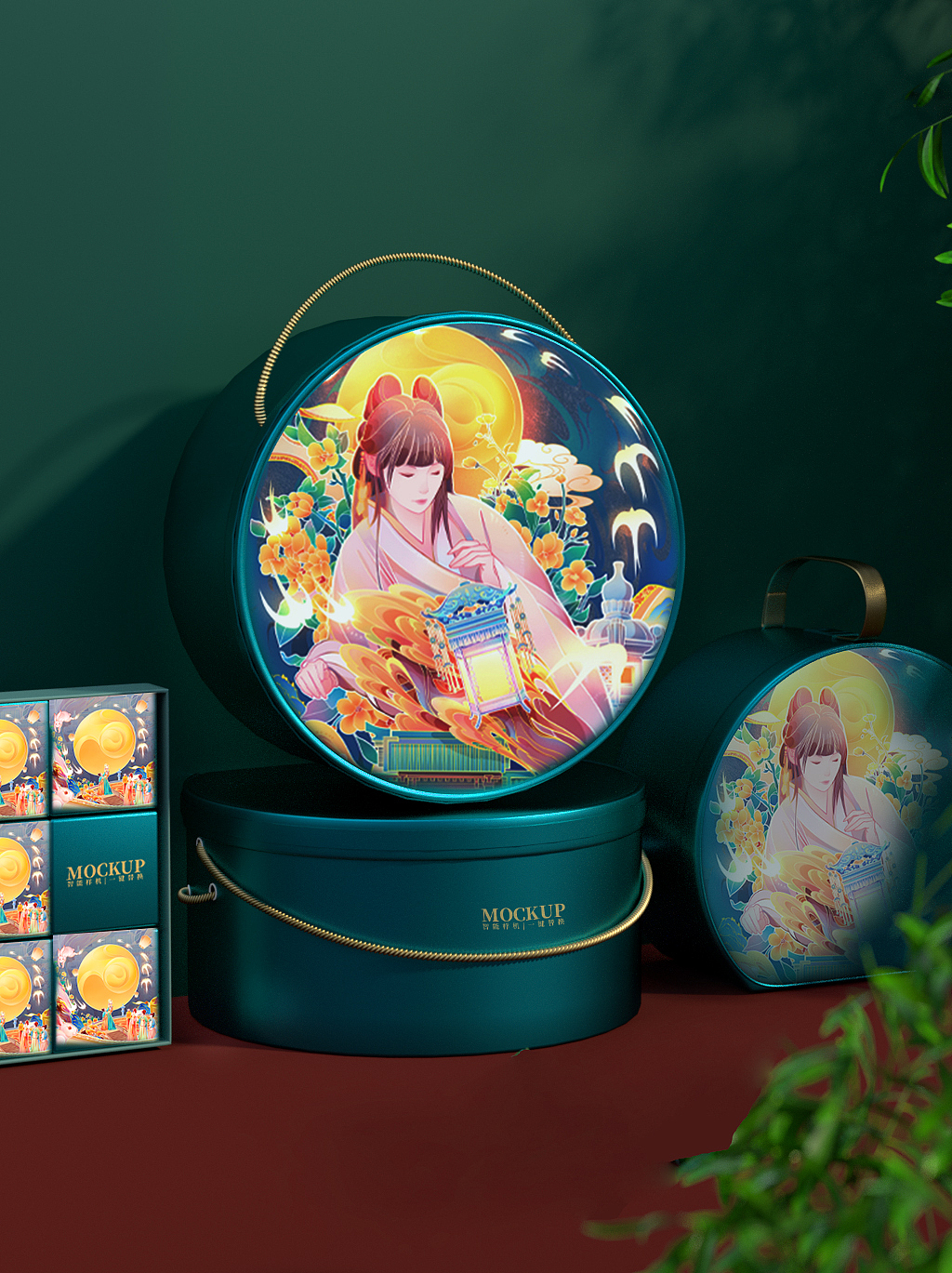 中秋礼盒包装插画（图ZMzUyMjUyNzM2） - 商业插画 - 站酷设计师自由尽头原创素材 - 站酷ZCOOL