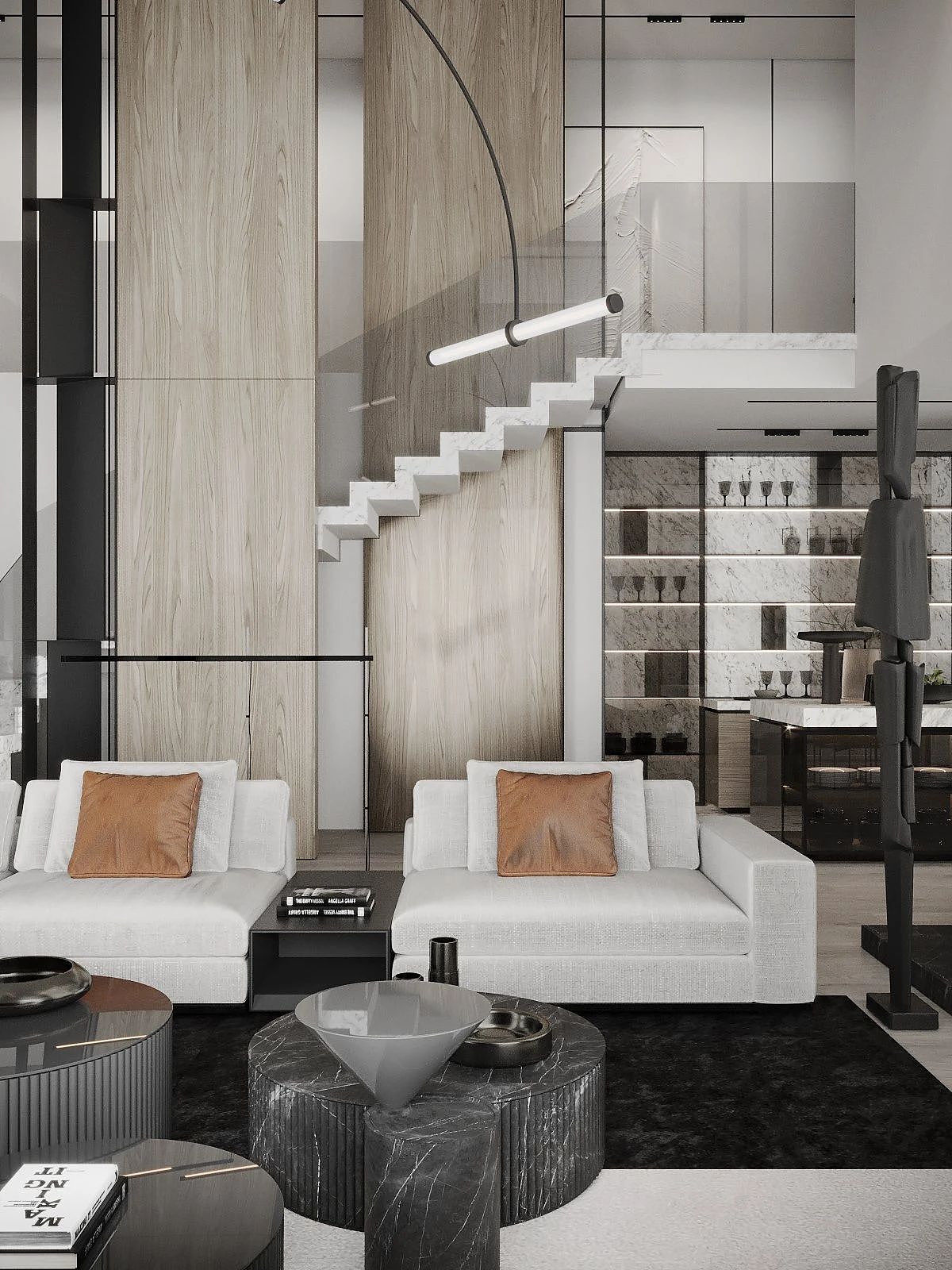 家装案例赏析——139㎡现代轻奢挑空复式公寓