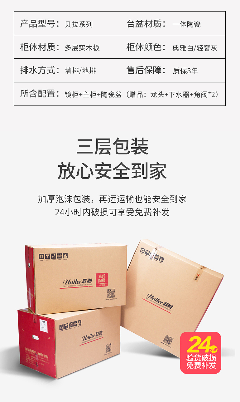 家居厨卫贝拉浴室柜详情页设计制作