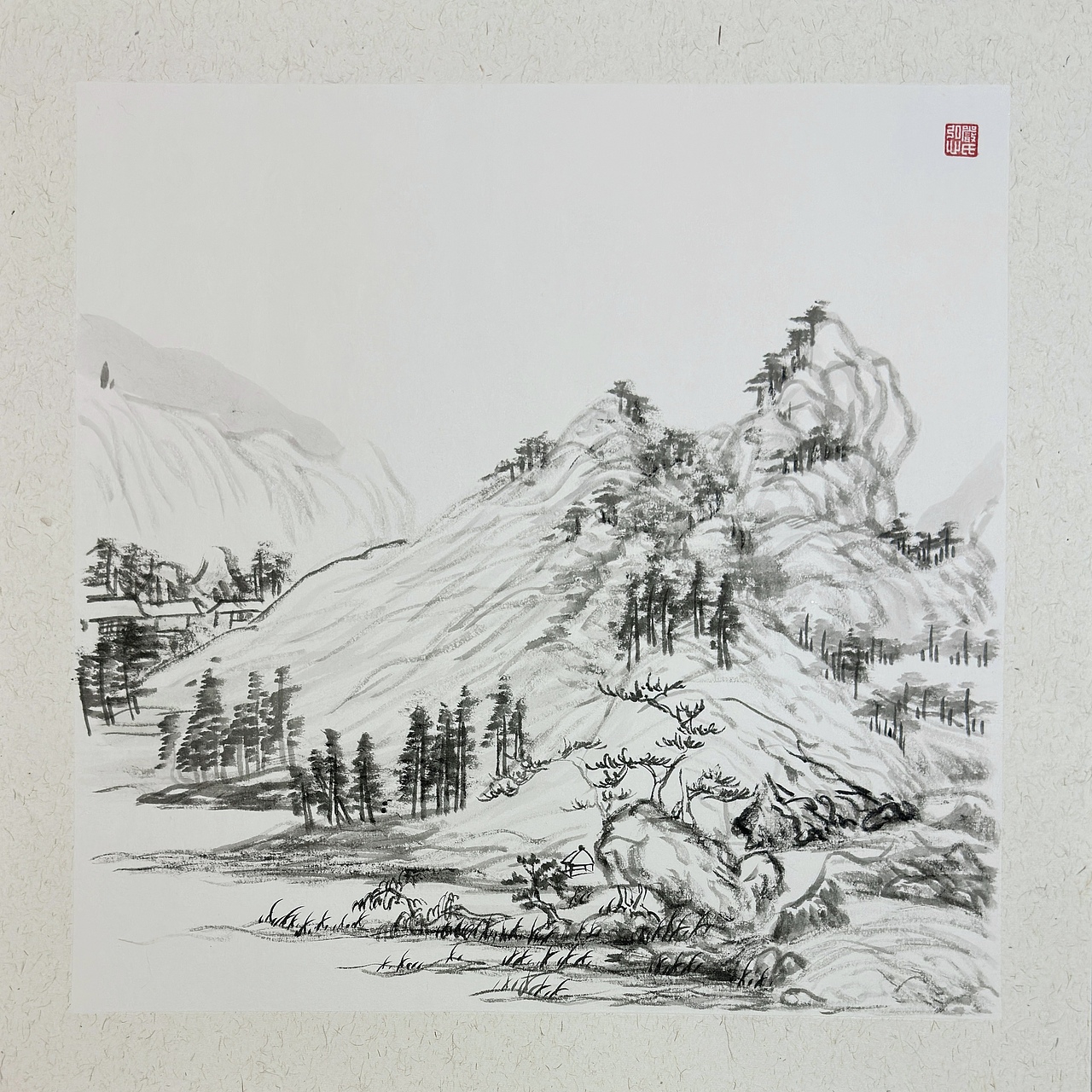 临大痴道人黄公望，水墨中国画山水《富春山居图》局部（图ZMzM1OTc2MTY0） - 绘画 - 站酷设计师横渠散人原创素材 - 站酷ZCOOL