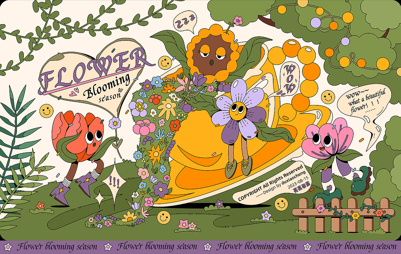 花园里的小世界（图ZMzQ4OTUyOTg0） - 商业插画 - 站酷设计师嘟小橙原创素材 - 站酷ZCOOL