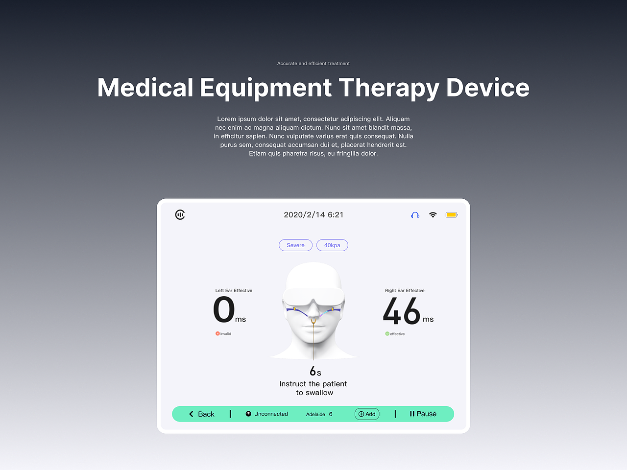 EARS辅助医疗设备界面设计