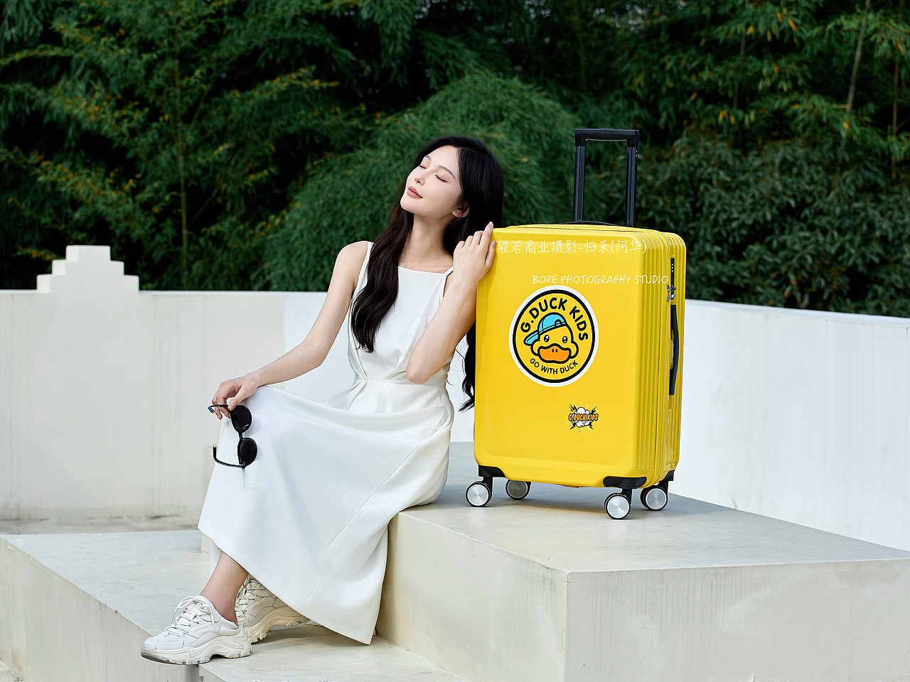 品牌小黄鸭行李箱拍摄/成人行李箱/万向轮拉杆箱
