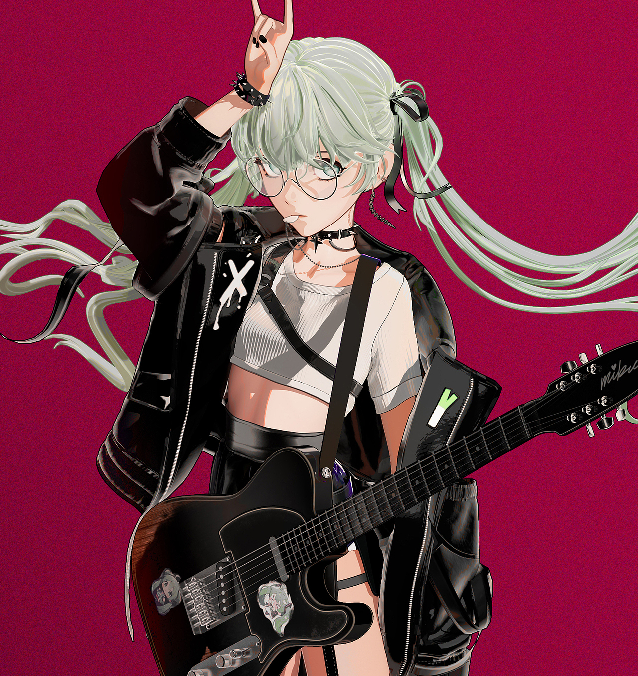 Miku J-Rock（自制Miku无偿开源）（图ZMzUwMjIwMTEy） - 人物/生物 - 站酷设计师BrianTongda原创素材 - 站酷ZCOOL