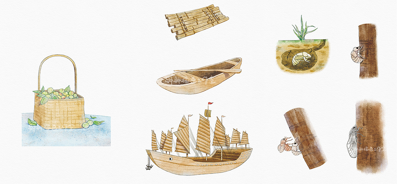 跟古诗玩捉迷藏 渐入诗境&其乐陶陶篇（图ZMzU4OTQyNjMy） - 儿童插画 - 站酷设计师钟钟插画工作室原创素材 - 站酷ZCOOL