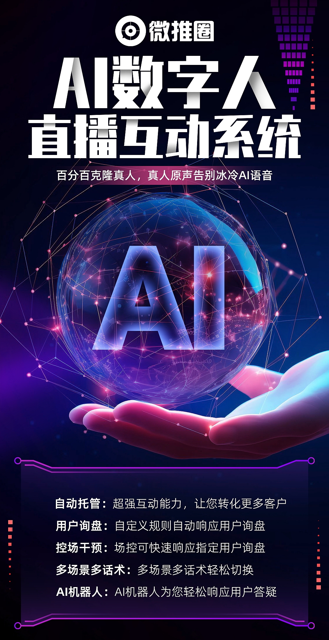 AI数字人直播海报创意设计（图ZMzQ1MTQxMjUy） - 海报 - 站酷设计师微推圈saas平台原创素材 - 站酷ZCOOL