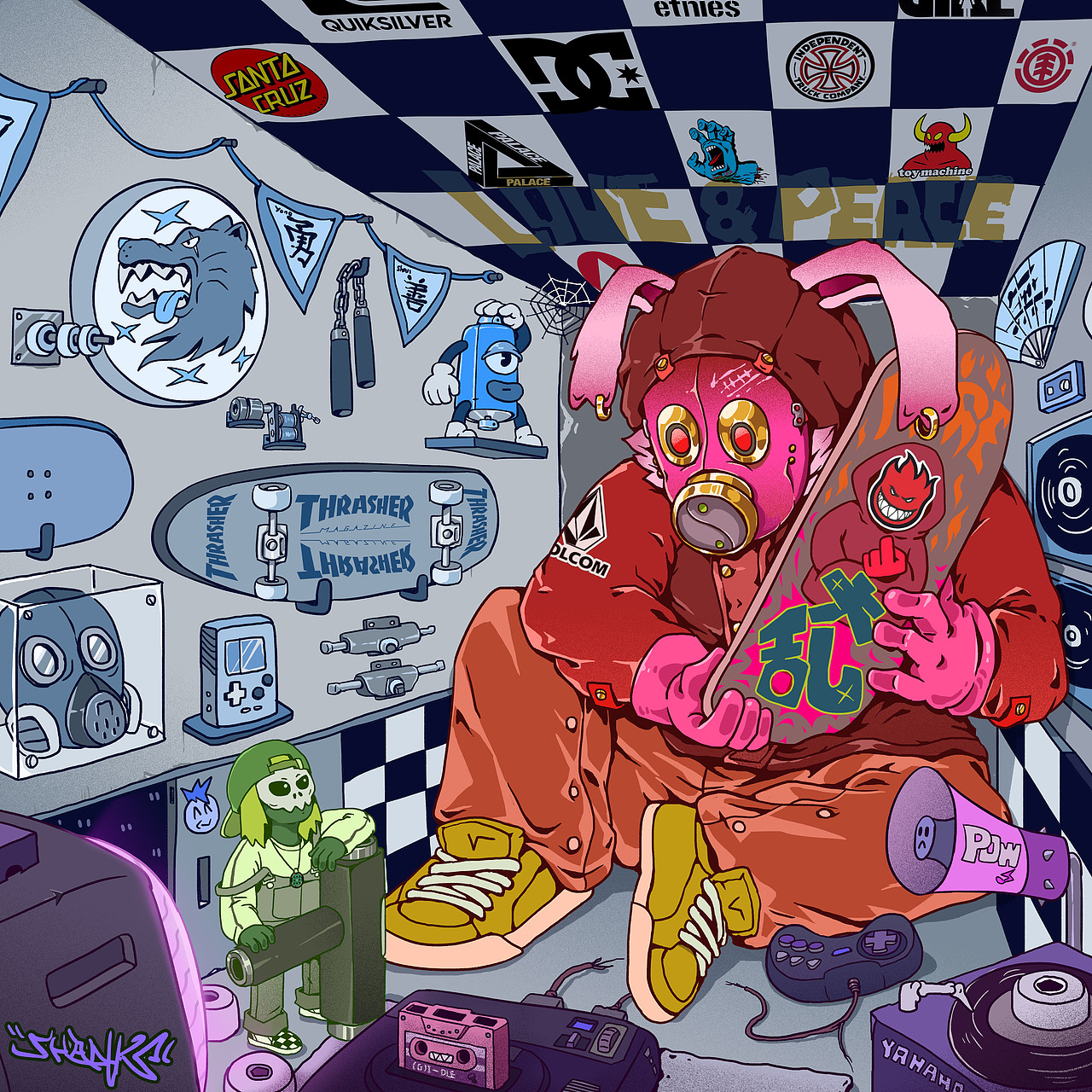 滑板日誌(图ZMzQwNTM0MDU2) - 新锐潮流插画 - 站酷设计师無了了三爷原创素材 - 站酷ZCOOL