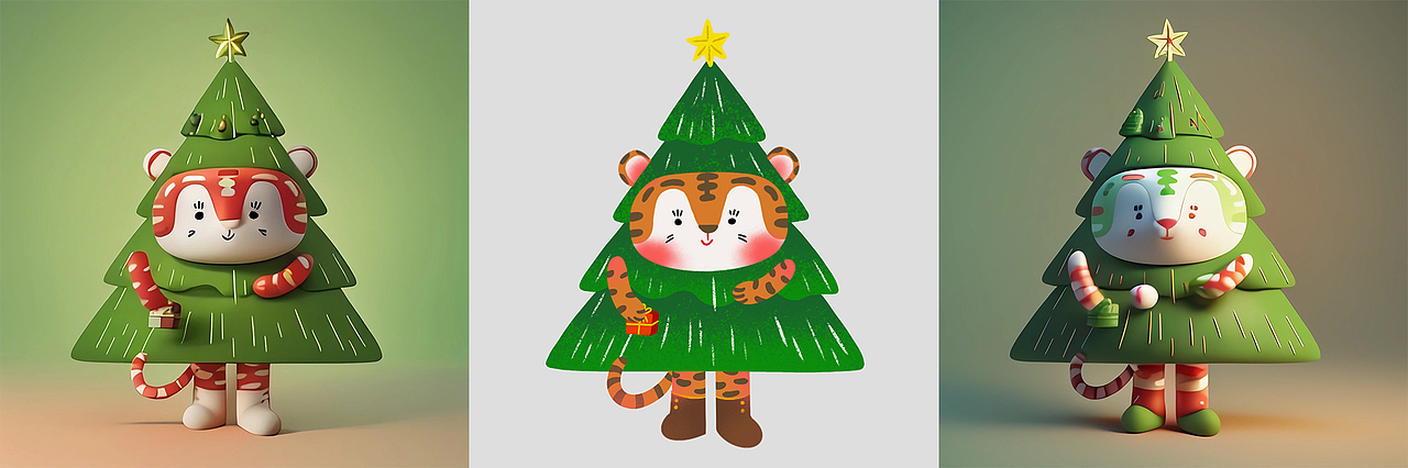 插画黏土设计——喵系列AI生成三维模型