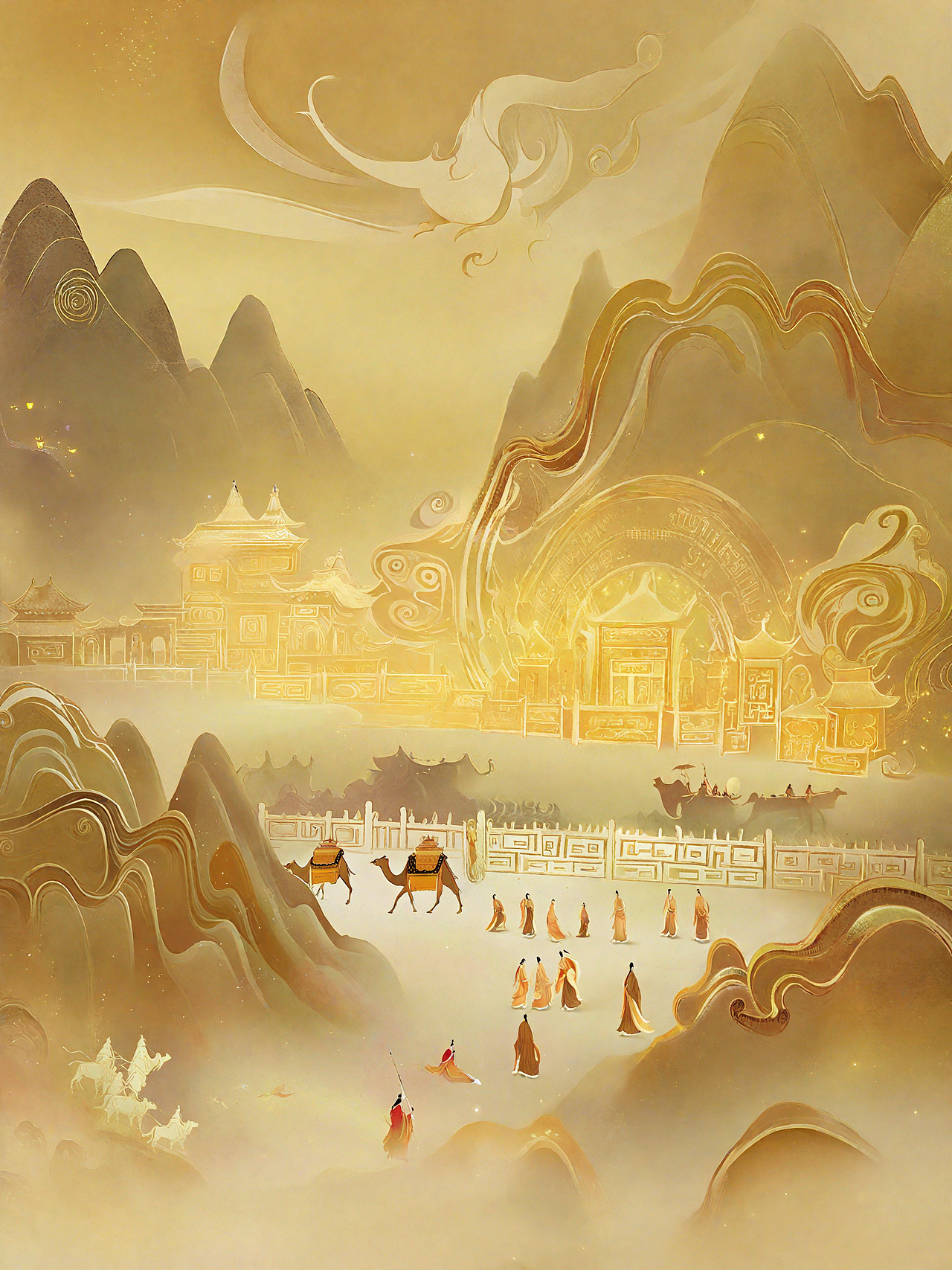如梦敦煌走过丝绸之路（图ZMzY0NTMxNjc2） - 艺术插画 - 站酷设计师shashoubeihou原创素材 - 站酷ZCOOL
