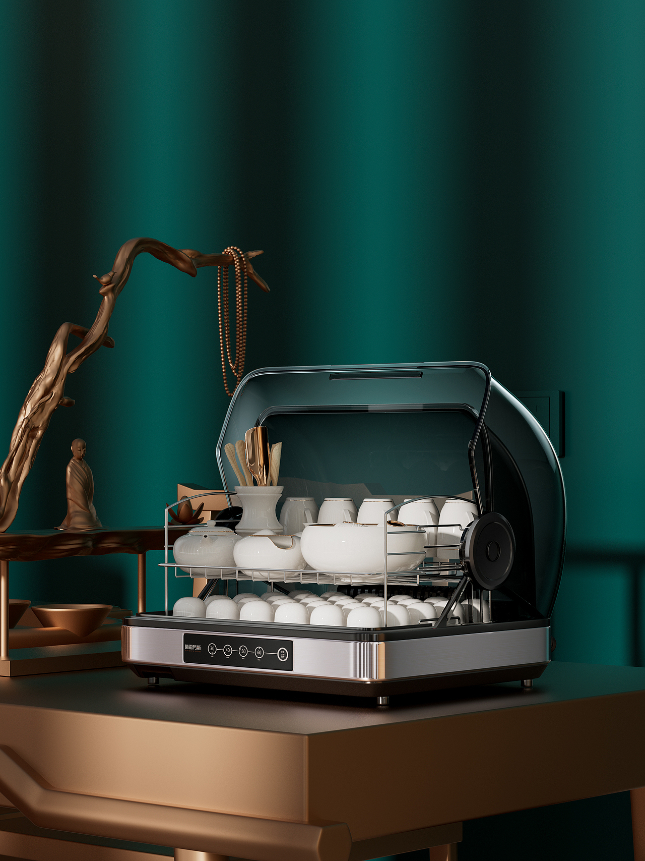 「产品渲染」一组茶具/碗碟消毒柜渲染（图ZMzI5MzQ3MjI4） - 产品 - 站酷设计师尚能饭否丶原创素材 - 站酷ZCOOL