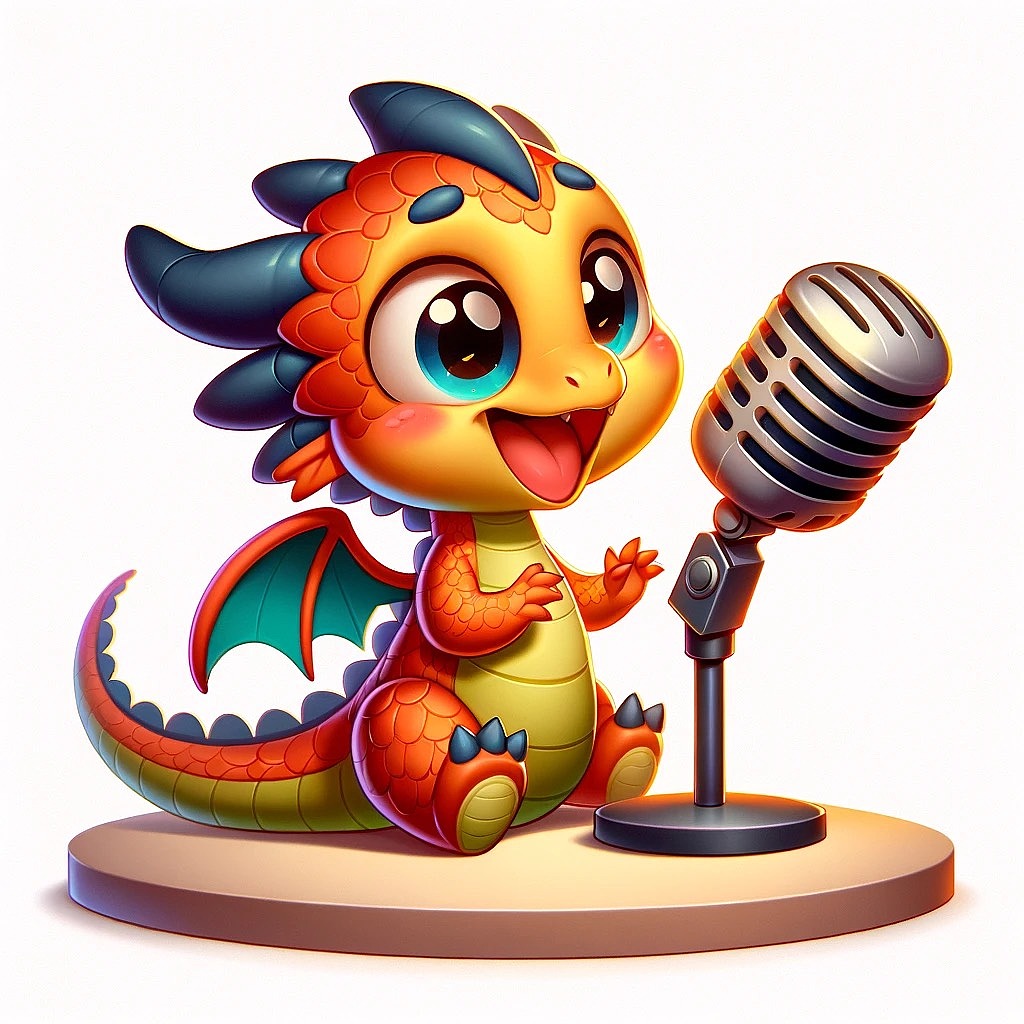 少儿寒假朗诵拿话筒形象