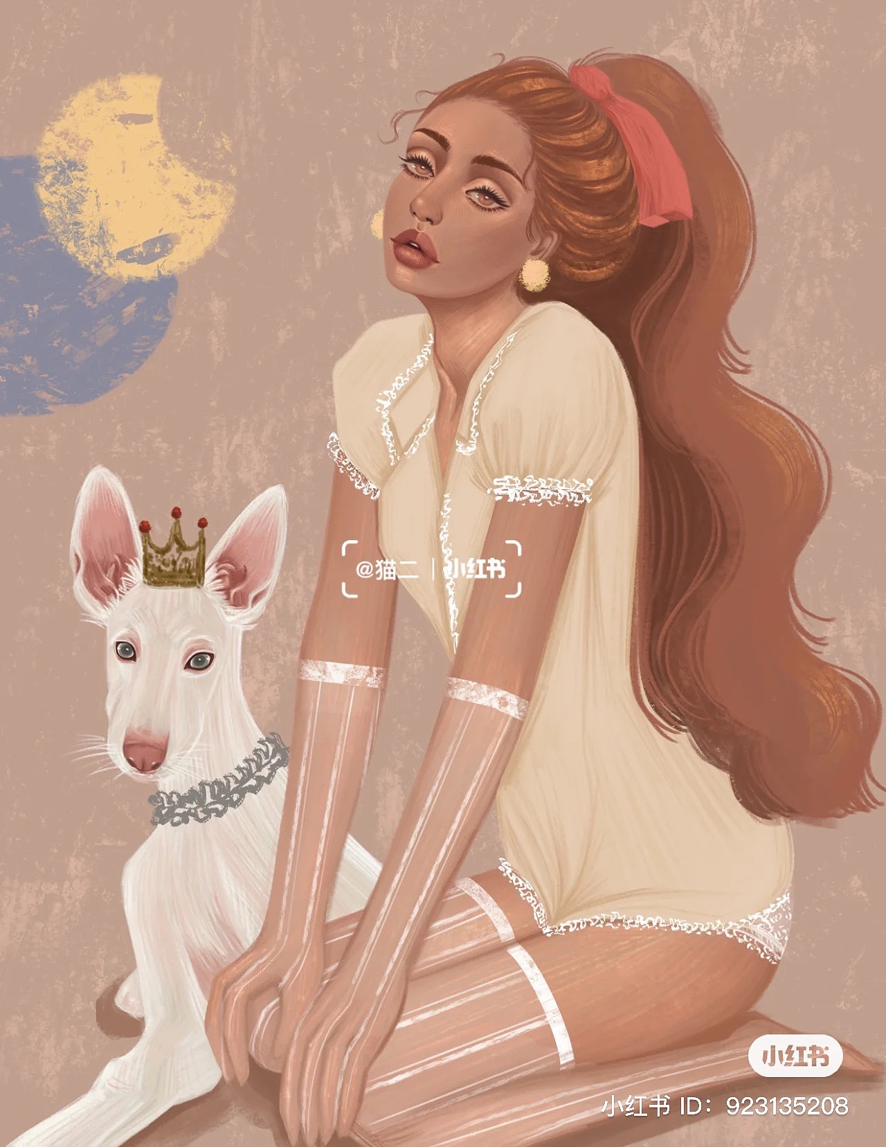 复古风女孩和动物（图ZMzE5MDYxMTIw） - 商业插画 - 站酷设计师猫二yufu_am原创素材 - 站酷ZCOOL