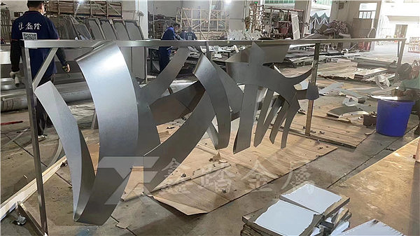 楼盘入口不锈钢艺术景观雕塑 飘带元素