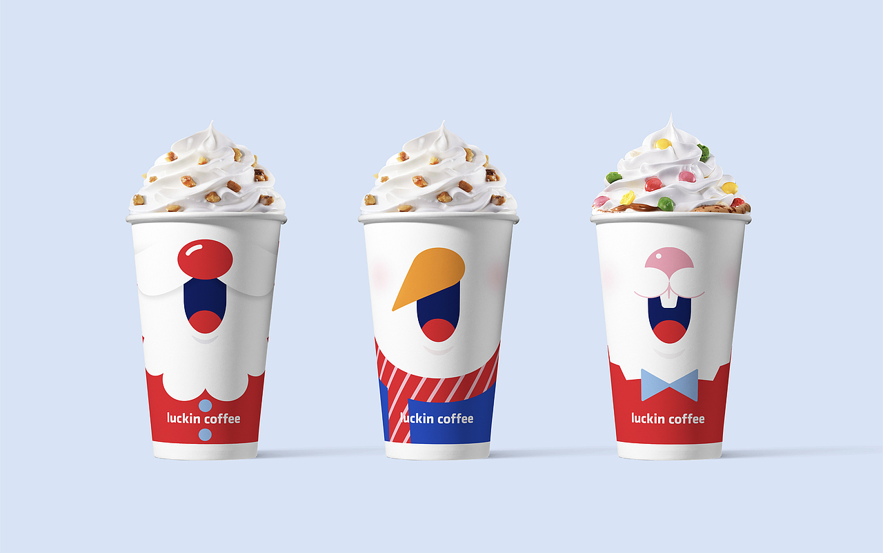 luckin coffee瑞幸咖啡圣诞wow杯设计