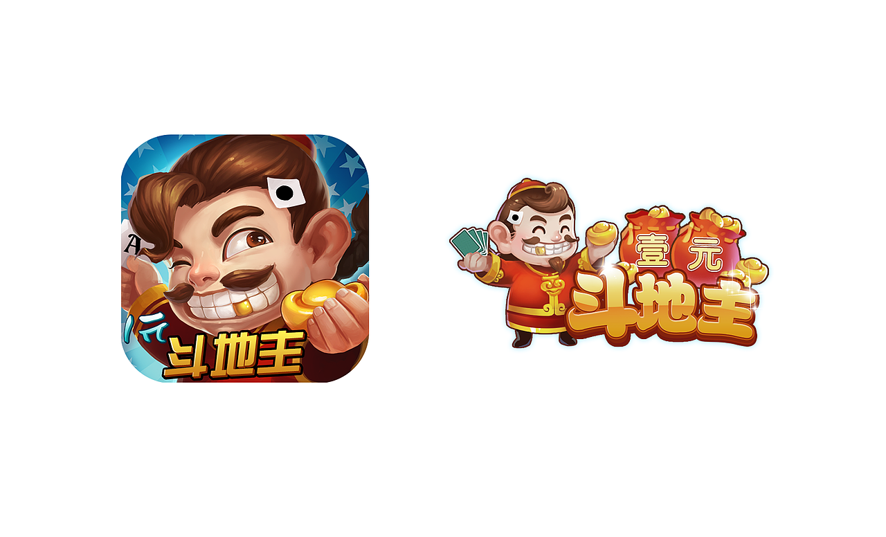 棋牌类q版休闲手机游戏《1元斗地主》美术全案_jings靖-站酷zcool