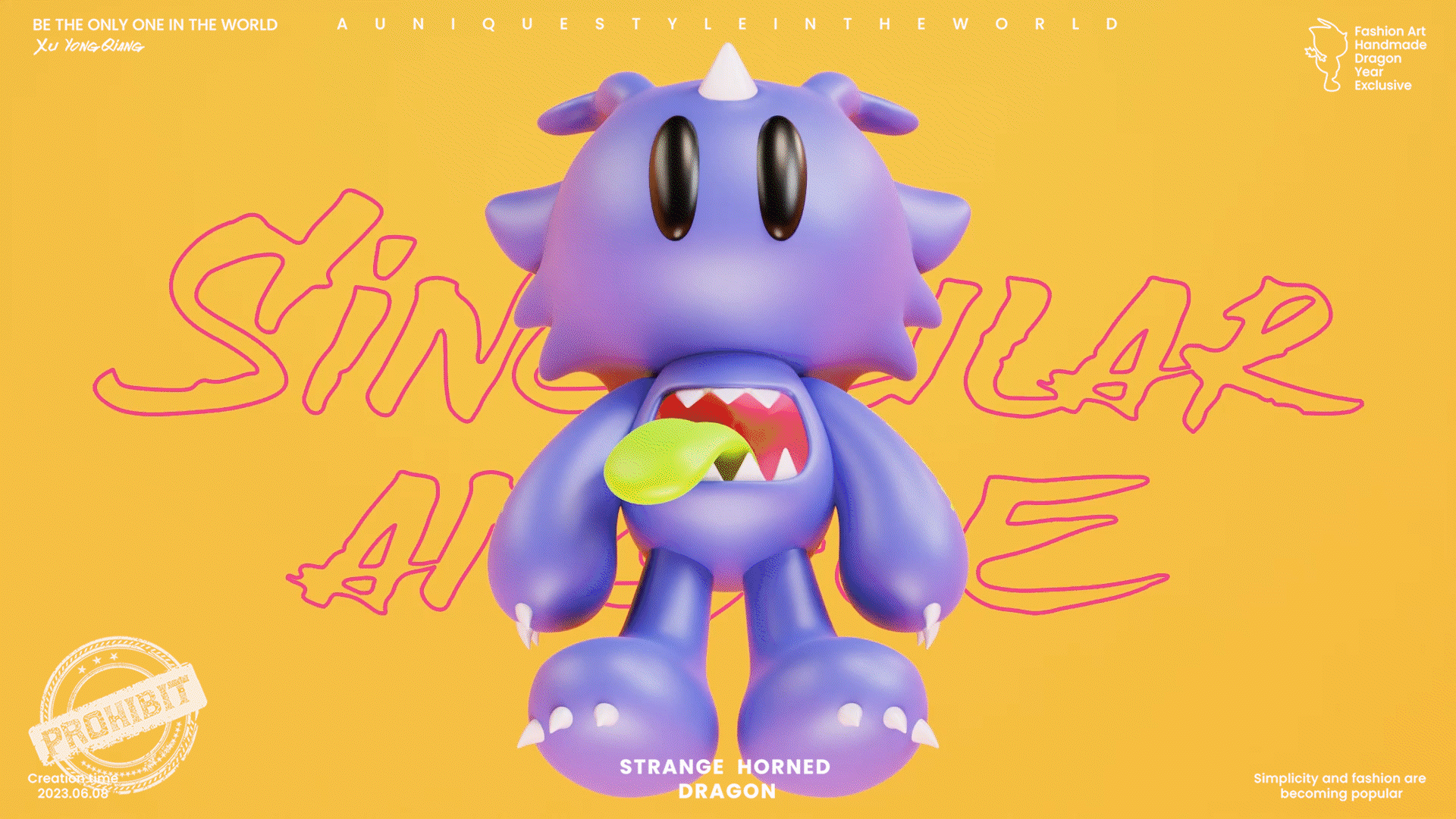 潮流艺术潮玩IP设计-奇异角（异角龙）