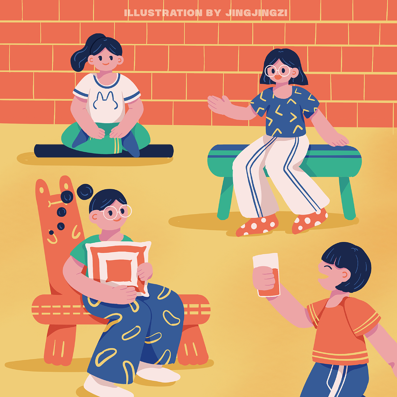 2024年原创扁平风插画日历【坚持的力量】（图ZMzU4NzQwOTcy） - 创作习作 - 站酷设计师插画设计静静子原创素材 - 站酷ZCOOL