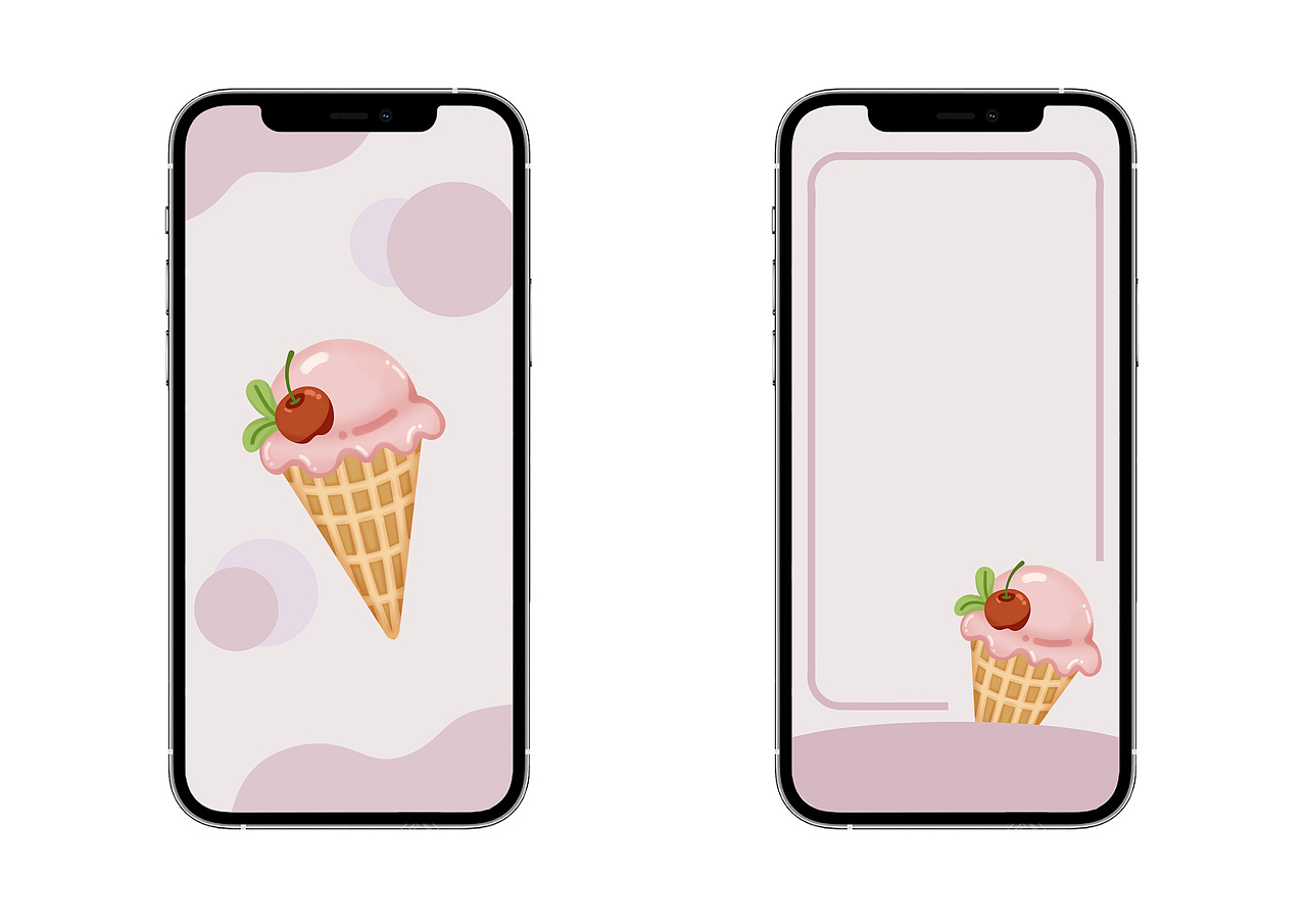 雪糕冰激凌壁紙/手機壁紙/鎖屏（圖ZMzQ2OTQ2MDc2） - 閃屏/壁紙 - 站酷設(shè)計師銘了原創(chuàng)素材 - 站酷ZCOOL