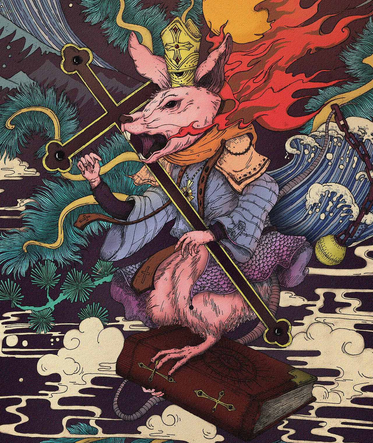 浮世繪——鼠（圖ZMzAzOTk4ODg4） - 藝術(shù)插畫 - 站酷設(shè)計(jì)師陸濤km原創(chuàng)素材 - 站酷ZCOOL