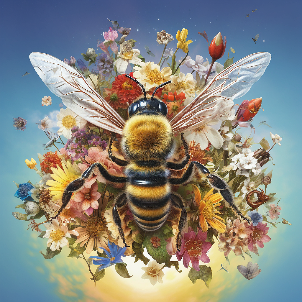 奇幻花园中的蜜蜂