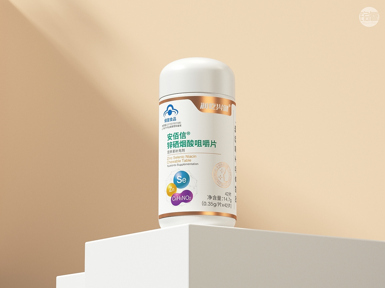 保健品产品包装设计×润乾兴健·辅酶Q10·锌硒盐酸咀嚼片（图ZMzE3MTQyNjQw） - 包装 - 站酷设计师刘益铭原创素材 - 站酷ZCOOL