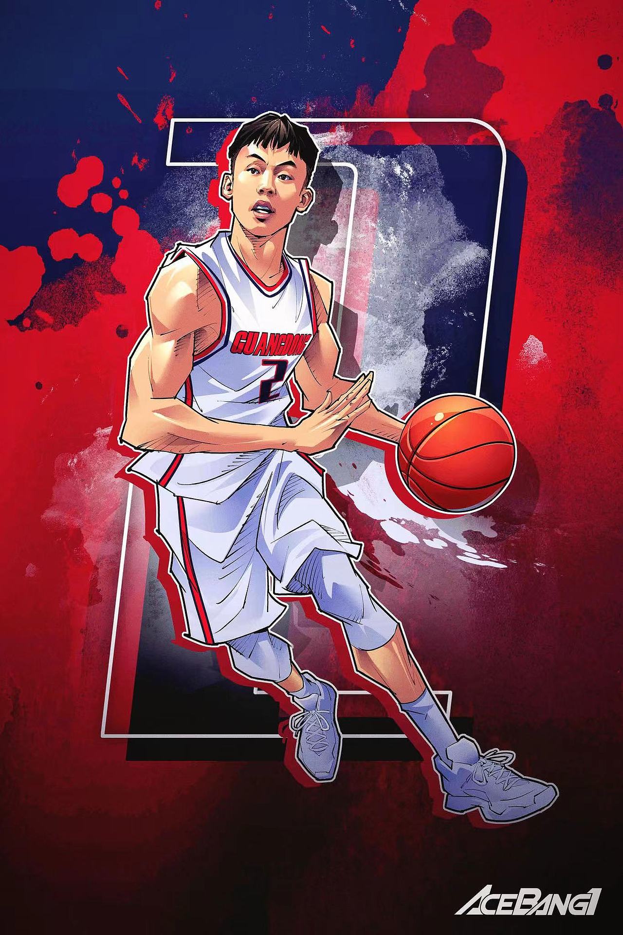 体育篮球cba广东宏远美漫插画集 易建联赵睿胡明轩徐杰