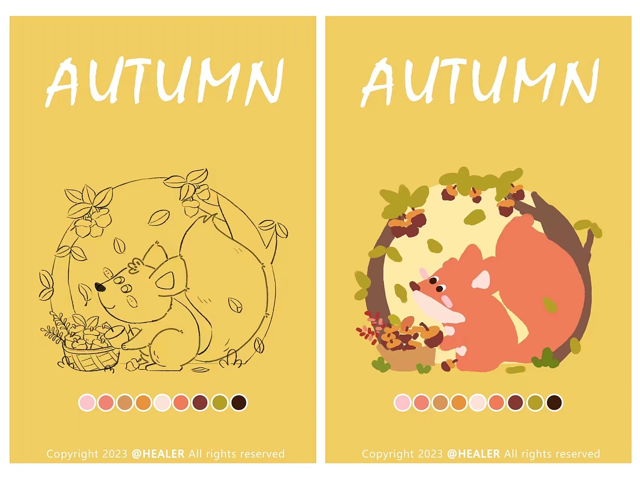 儿童插画 | 秋日小景合集