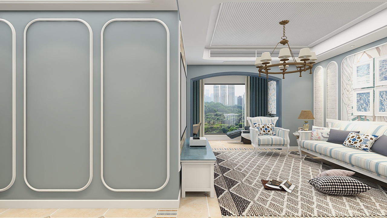 四川岳池御龙湾（111平方地中海三居室）（图ZMzE2ODgxOTcy） - 家装设计 - 站酷设计师设计师成爽原创素材 - 站酷ZCOOL