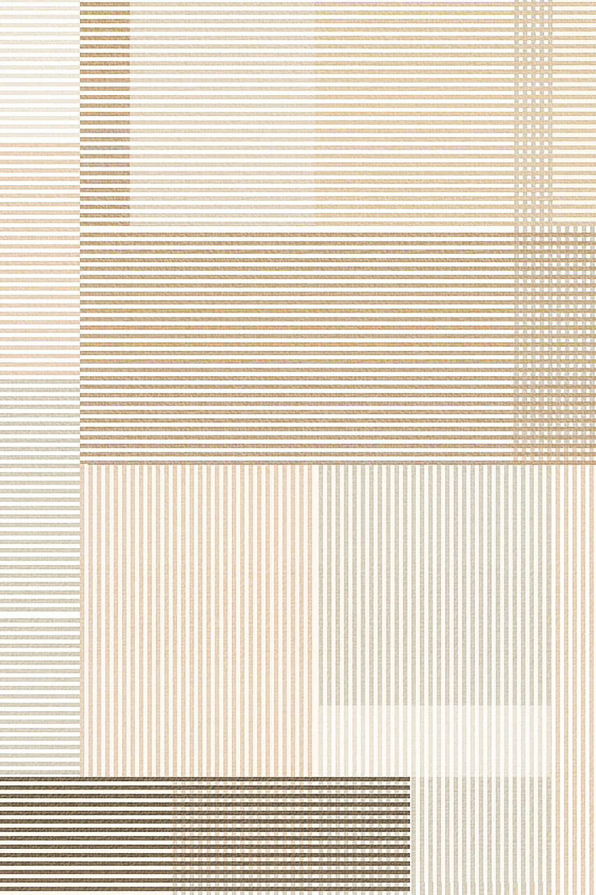 线条奶油风客厅地毯