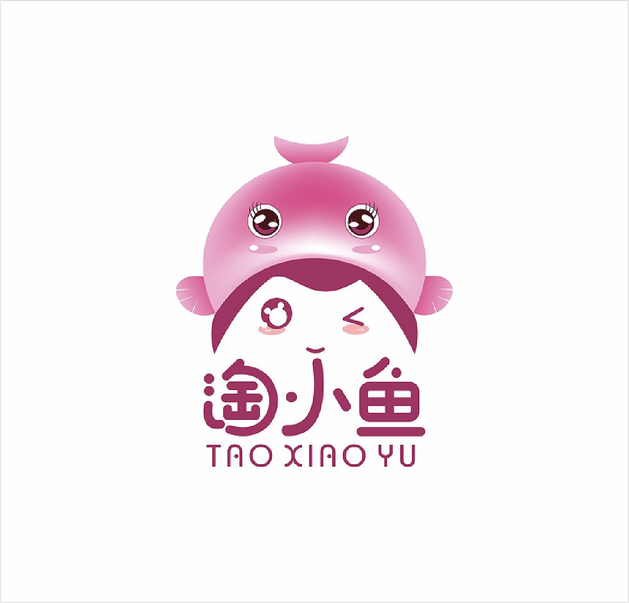卡通可爱小鱼矢量logo图标素材_蛙客网viwik.com