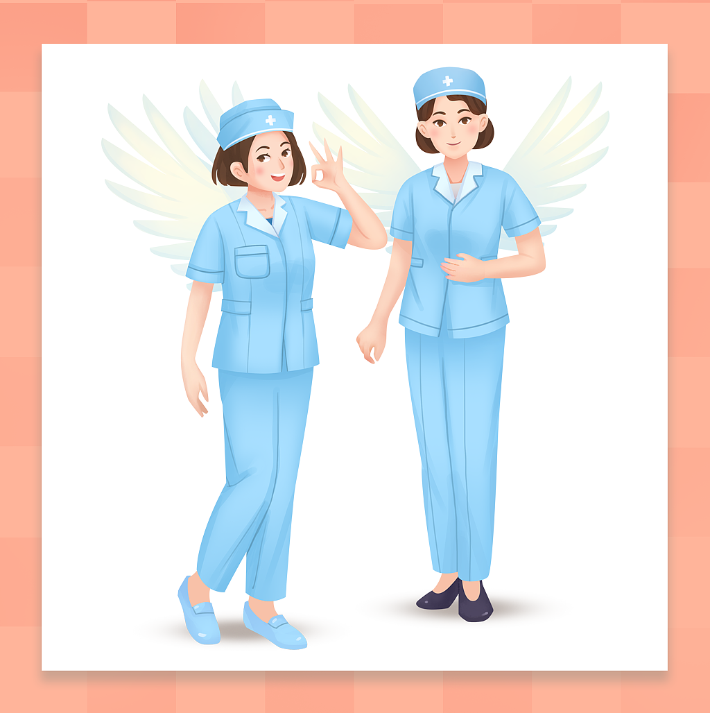 护士节插画（图ZMzAwNzM5MTUy） - 艺术插画 - 站酷设计师分享使人进步原创素材 - 站酷ZCOOL