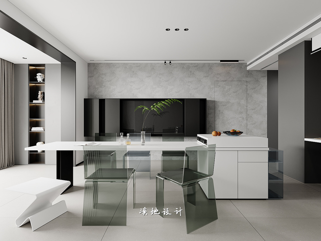 115㎡极简黑白灰,赋予生活的简雅情态