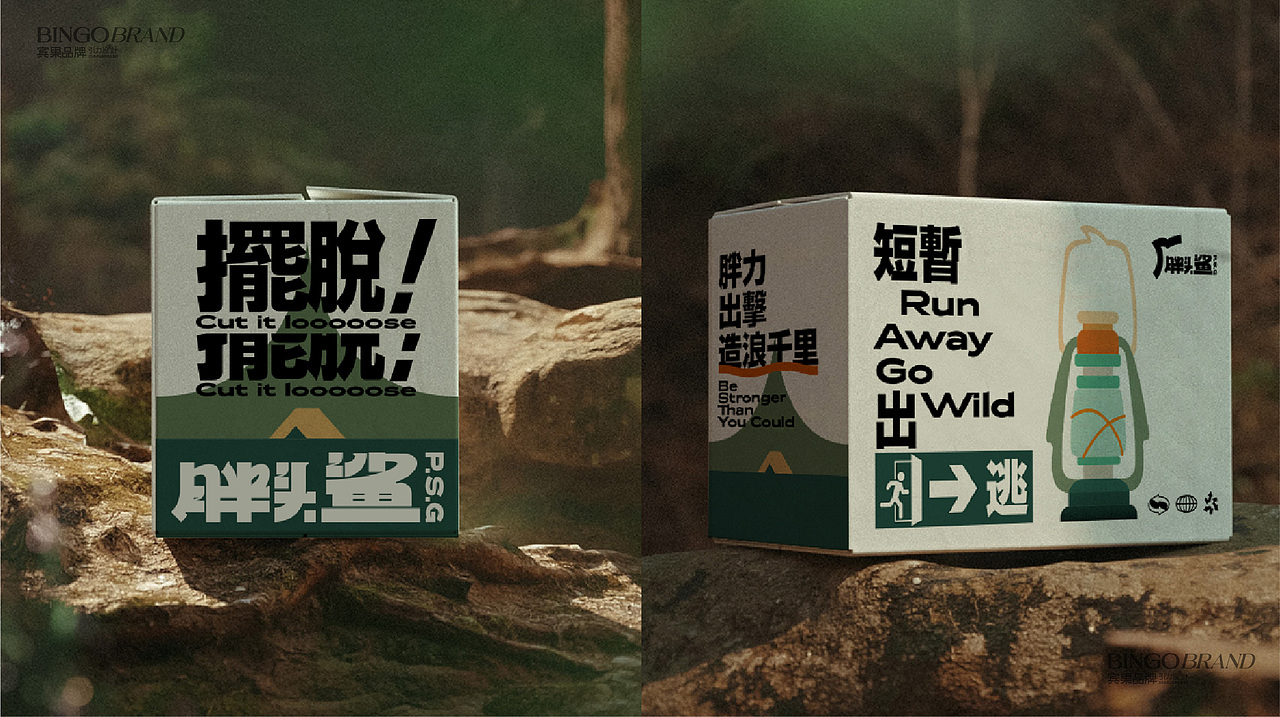 露营徒步户外生活品牌胖头鲨 品牌全案设计VI产品包装