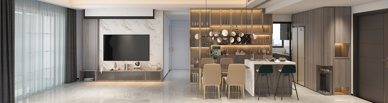 深圳口山全案设计:现代简约风设计,少而精的高级感!