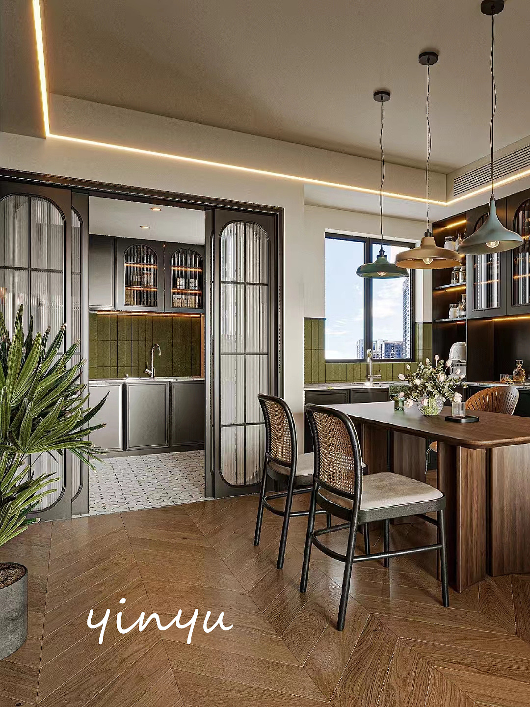 中式复古风133㎡（图ZMzQ3MDgzMTQ0） - 家装设计 - 站酷设计师Z672718029原创素材 - 站酷ZCOOL