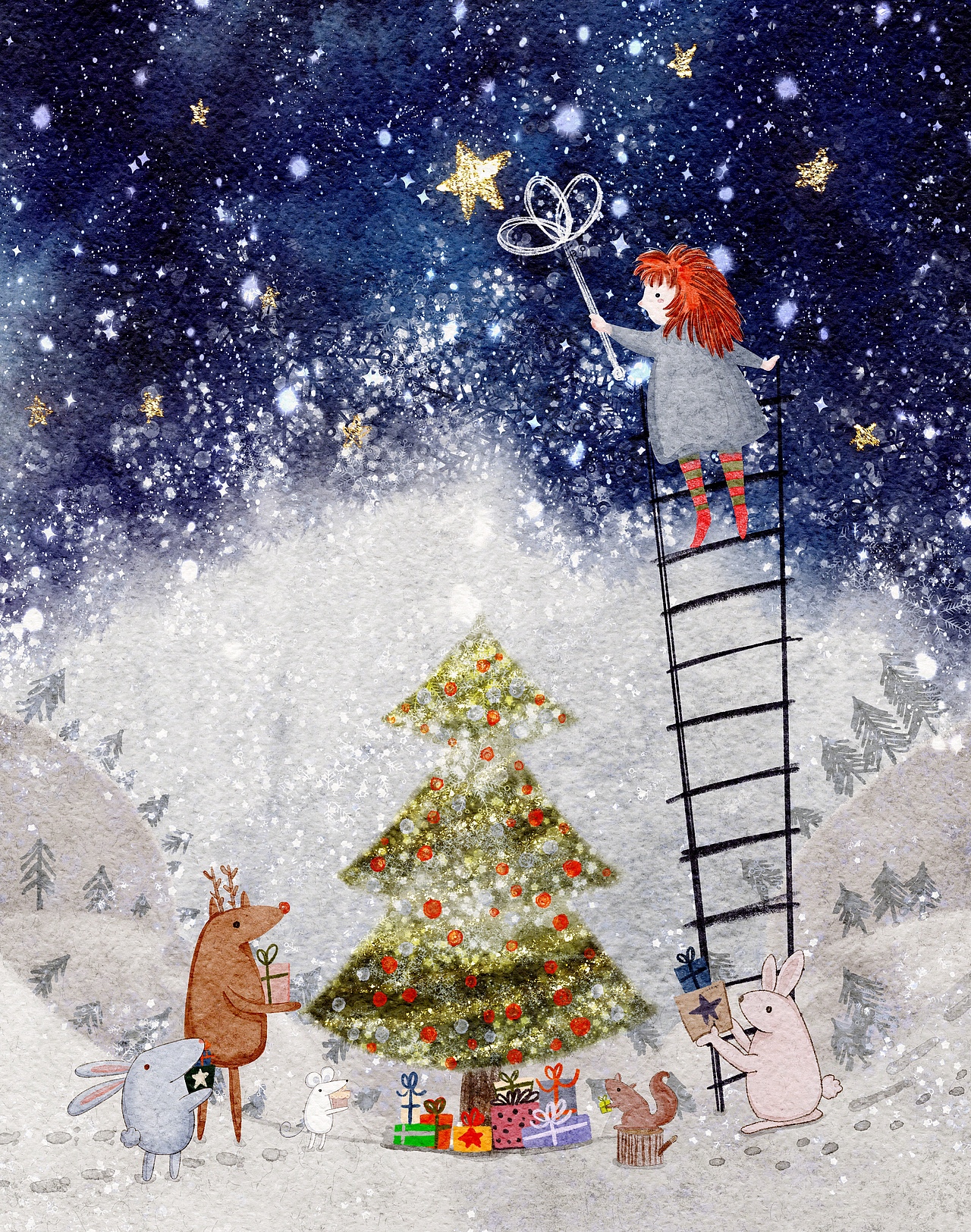 摘星星（图ZMzI0NzE3ODE2） - 儿童插画 - 站酷设计师YOYO2007原创素材 - 站酷ZCOOL