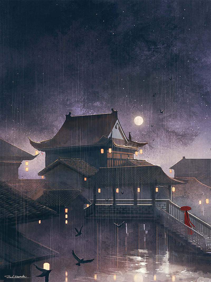 似曾相识燕归来（图ZMzAyODg5ODc2） - 艺术插画 - 站酷设计师RedMatcha_原创素材 - 站酷ZCOOL