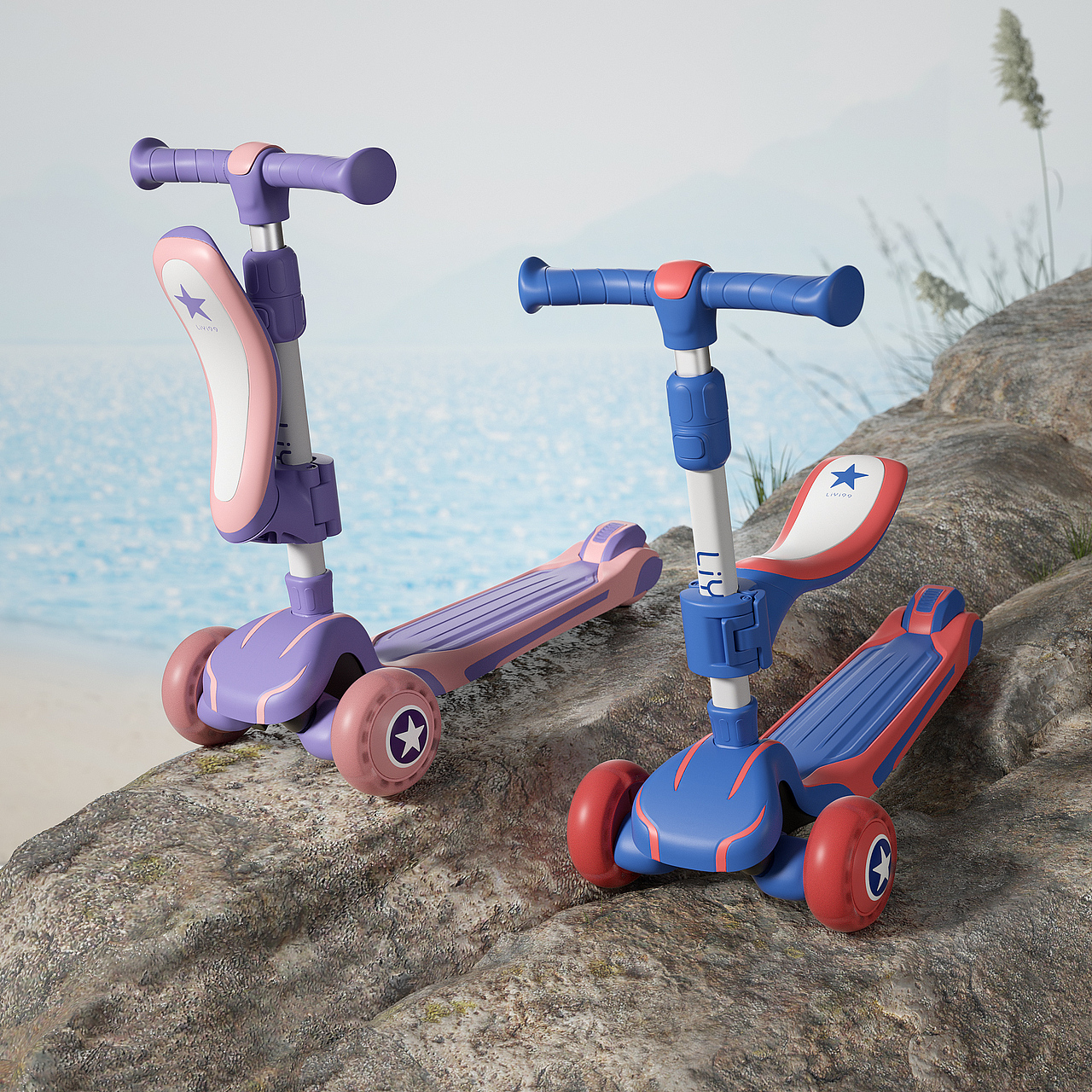 产品渲染/滑板车渲染