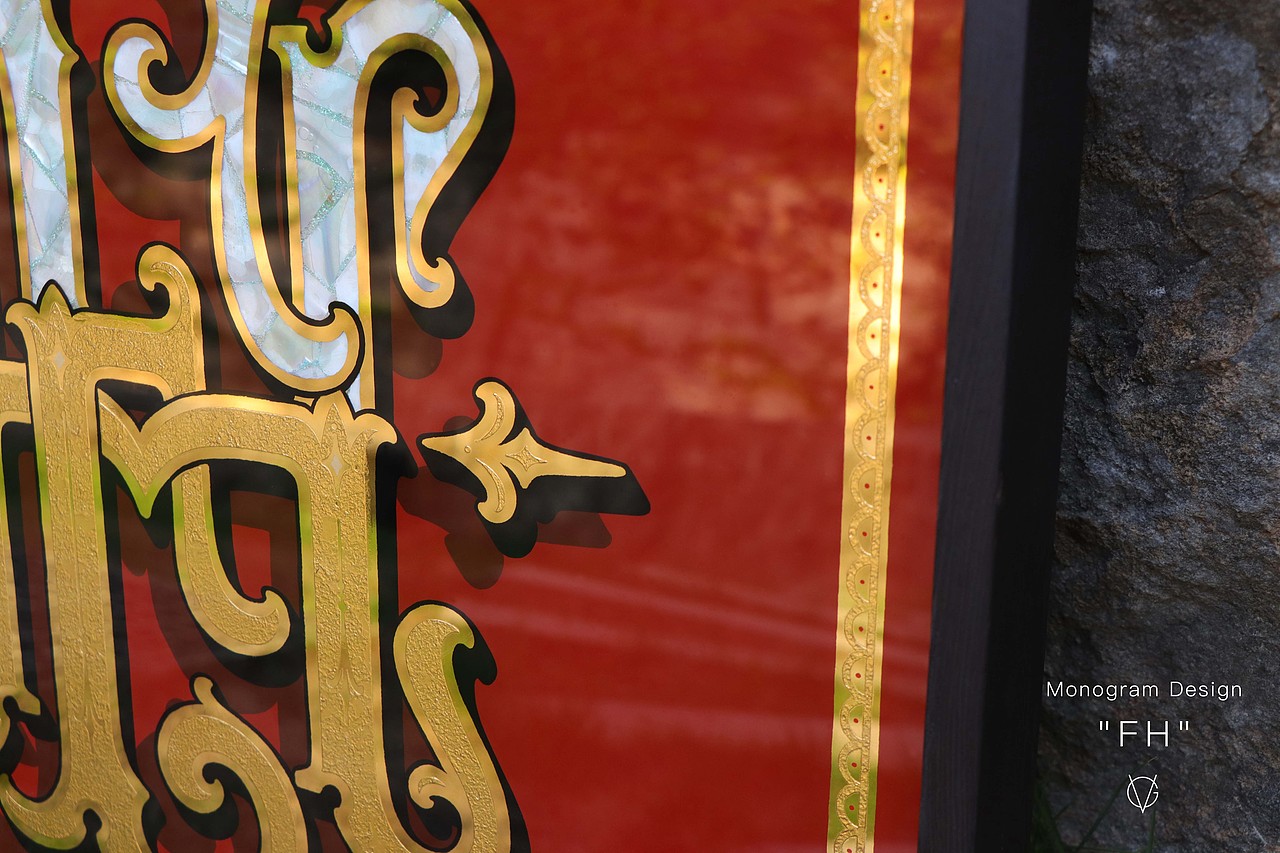 婚礼徽章LOGO-FH-Monogram花押字-手绘复古镜画（图ZMzE2NzQwNjA4） - 字体/字形 - 站酷设计师vgworks原创素材 - 站酷ZCOOL