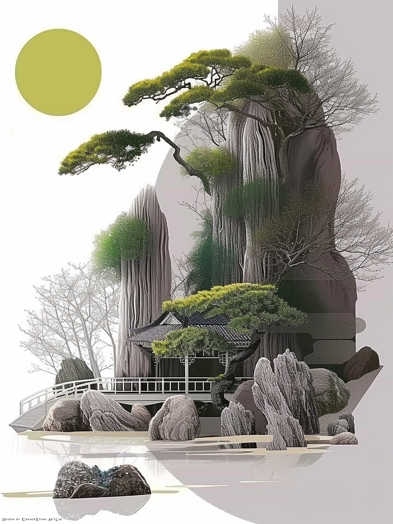 园林艺术 | 2.5D园林景观（图ZMzYyMzc2OTA0） - 海报 - 站酷设计师墙角石设计工作室原创素材 - 站酷ZCOOL