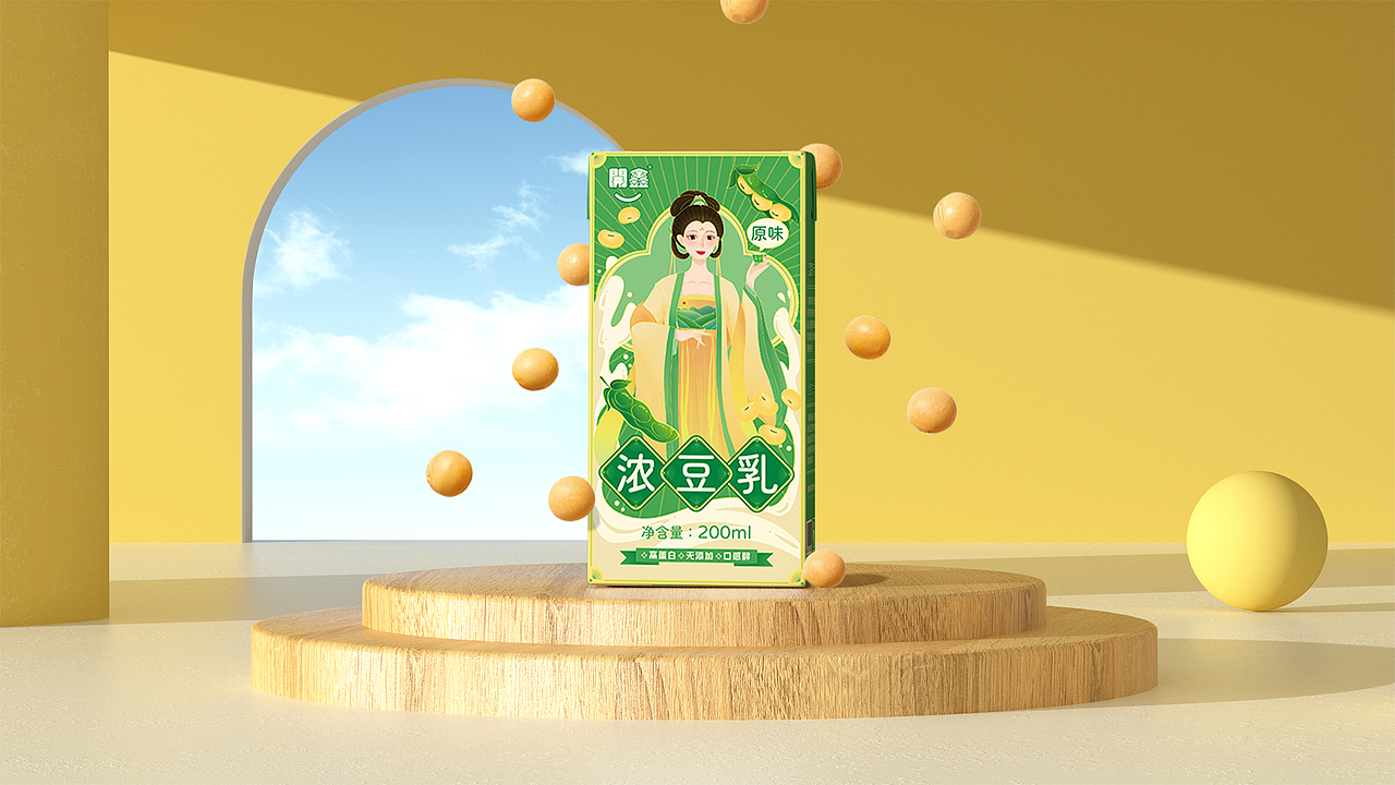 開鑫浓豆乳包装设计——国风豆乳，古韵今味