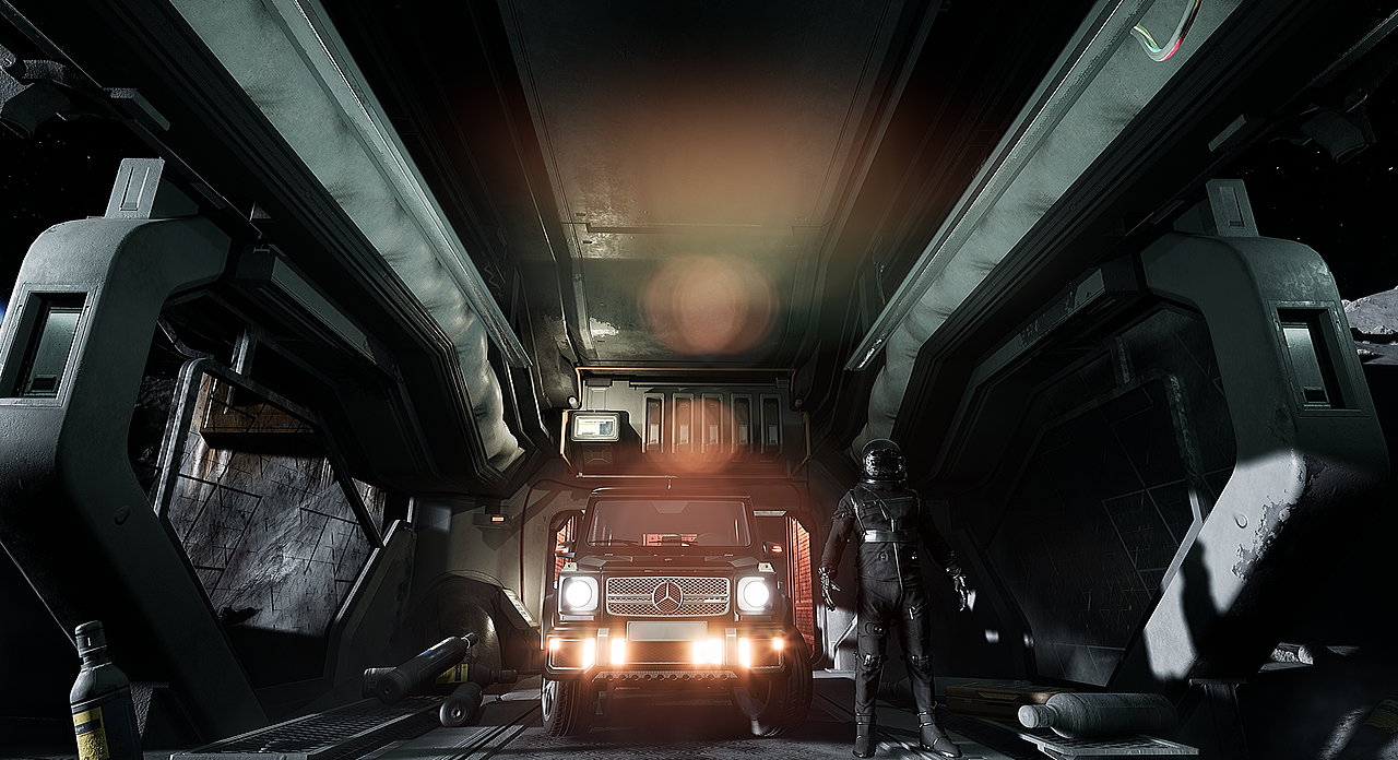 奔驰汽车月球虚拟场景