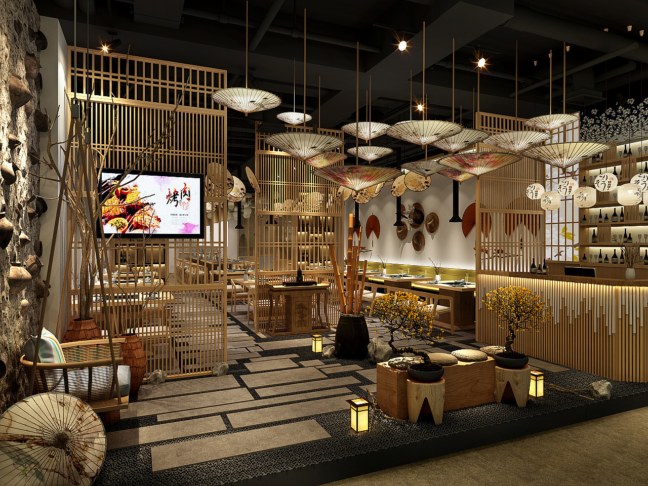 日式烧烤店设计,和美食一样精致的空间